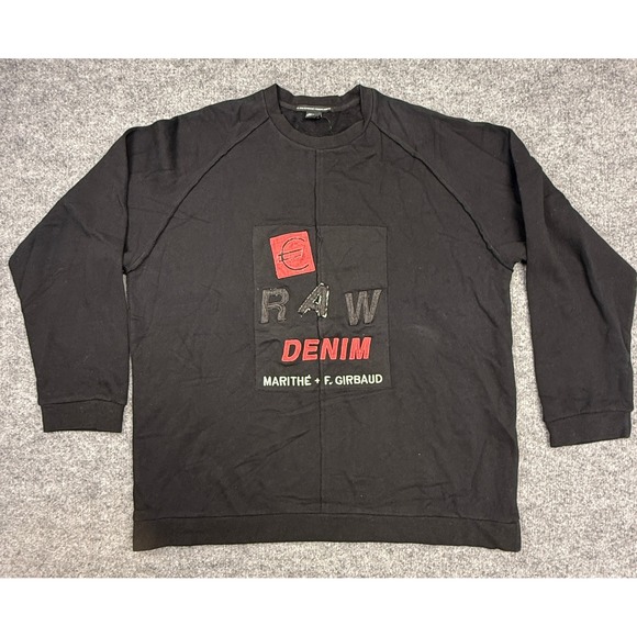 Vintage Marithe Francois Girbaud Black Euro Raw Raglan Crewneck T shirt 3XL - Picture 2 of 10